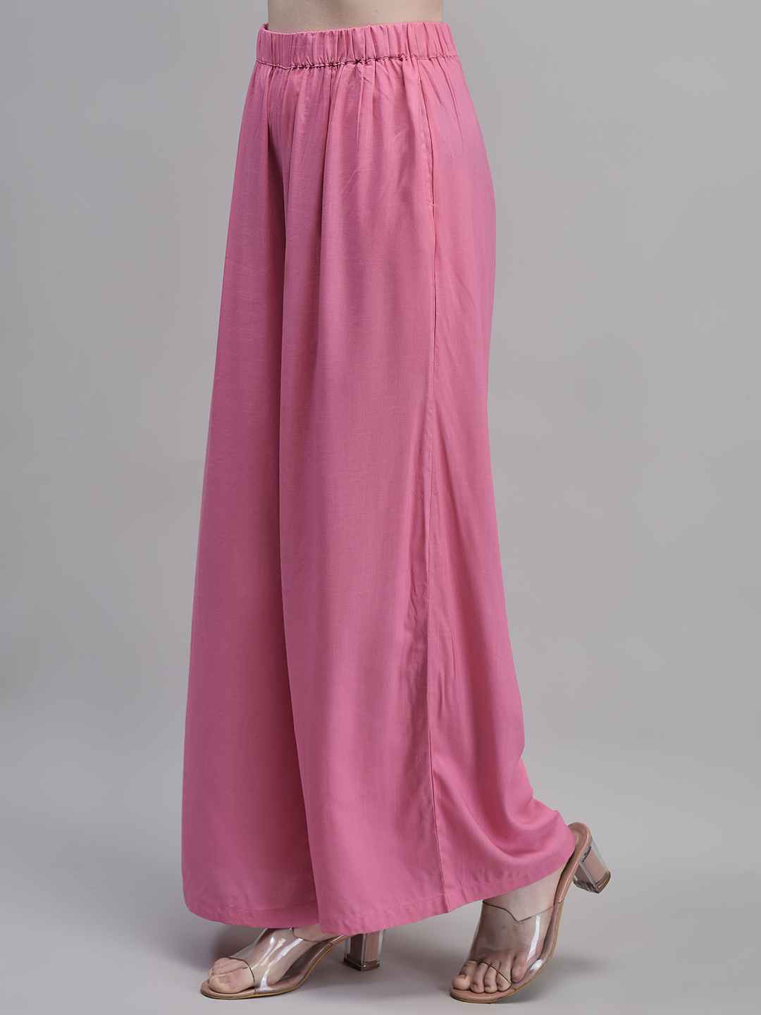 Women's Pink Rayon Fabric Co-ord Set