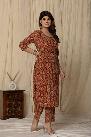 Women's Cotton Fabric Printed Kurta Set
